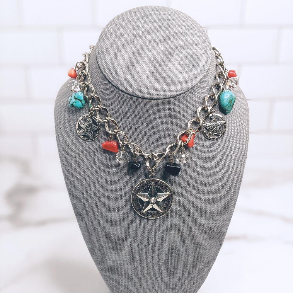Lone Star boho glam metal & stone necklace